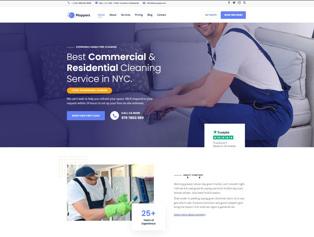 7 Best WordPress Themes for Cleaning Services
